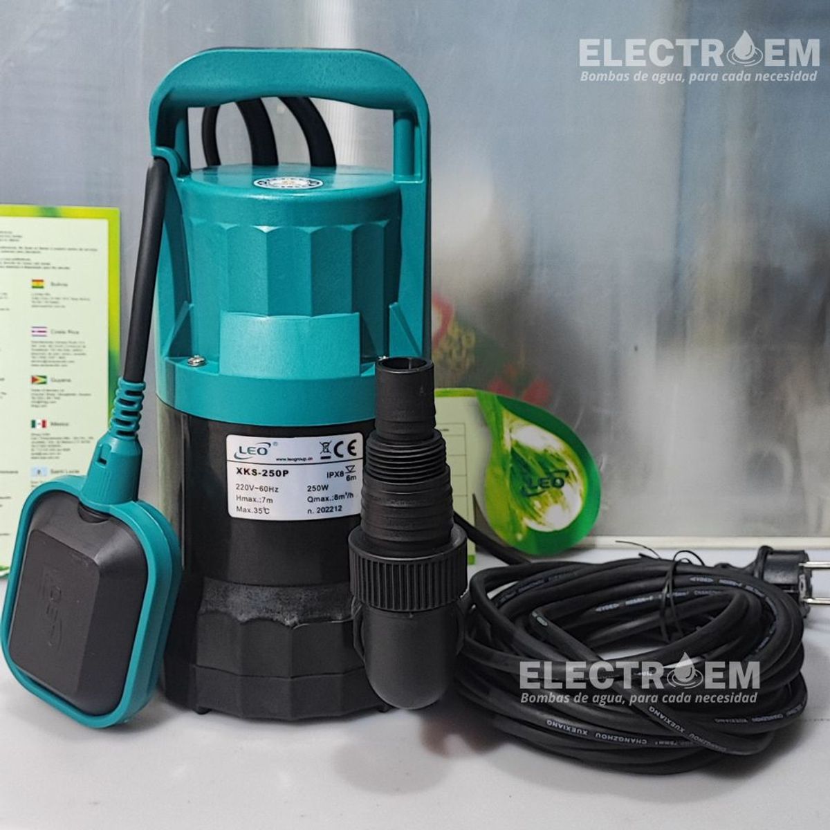 GENERICO - BOMBA PARA AGUA ESTANCADAS CON PARTICULAS DE 4MM 05HP - 125LMIN