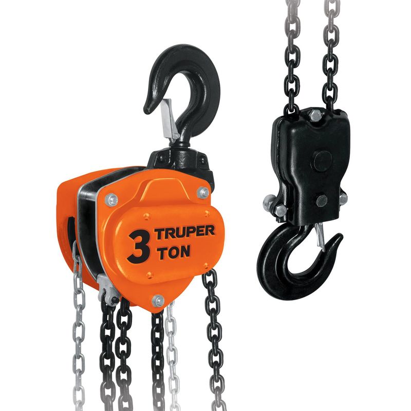 TRUPER - Polipasto industrial de cadena, 3 toneladas