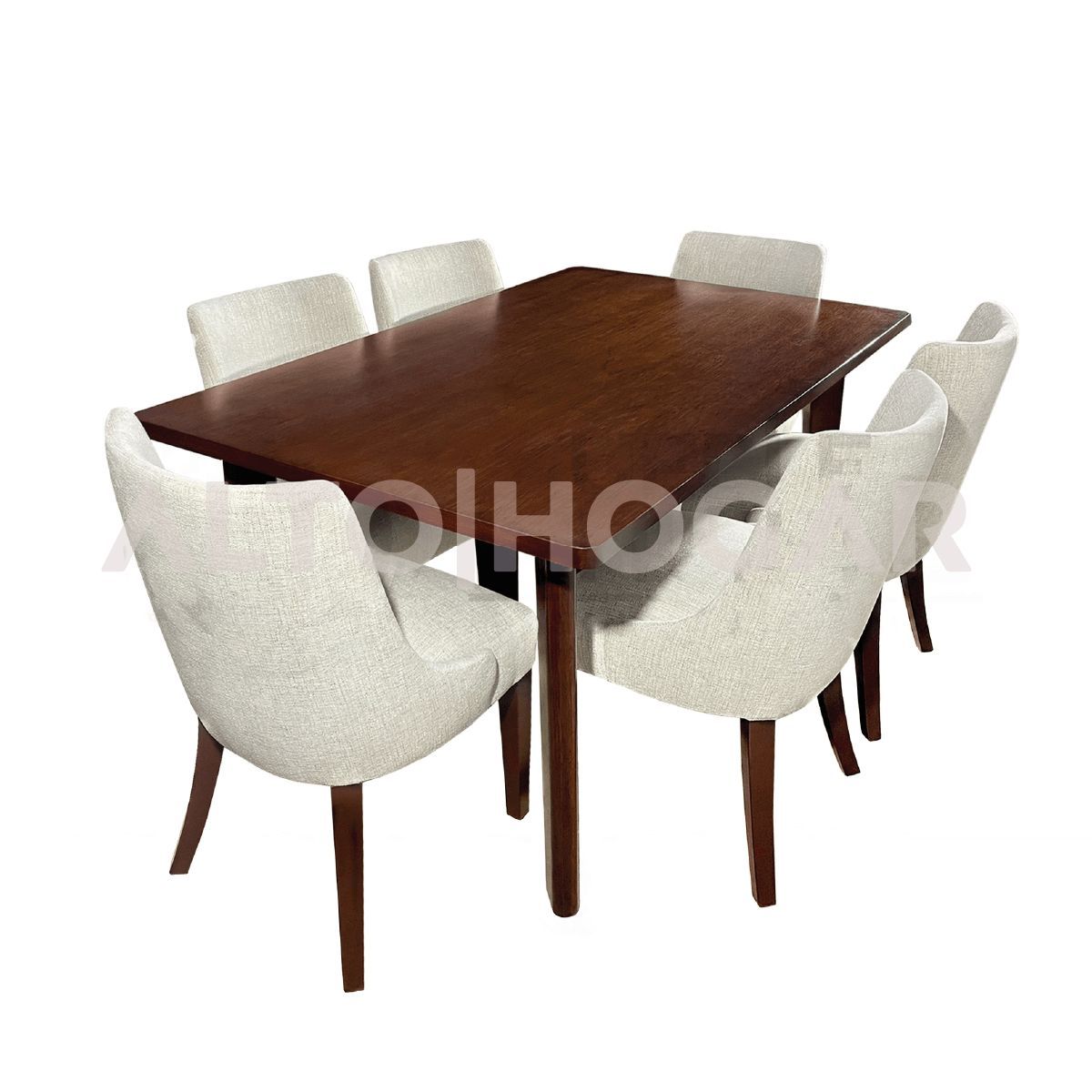 ALTO HOGAR - Juego de Comedor Alto Hogar 6 Sillas Aleska Crema