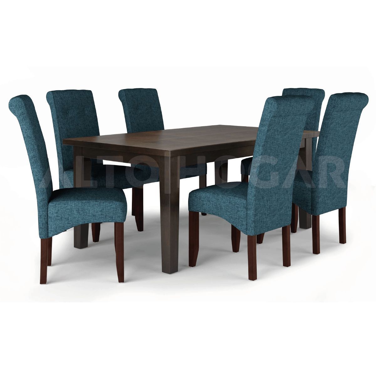 ALTO HOGAR - Juego de Comedor Alto Hogar 6 Sillas Maria Azul