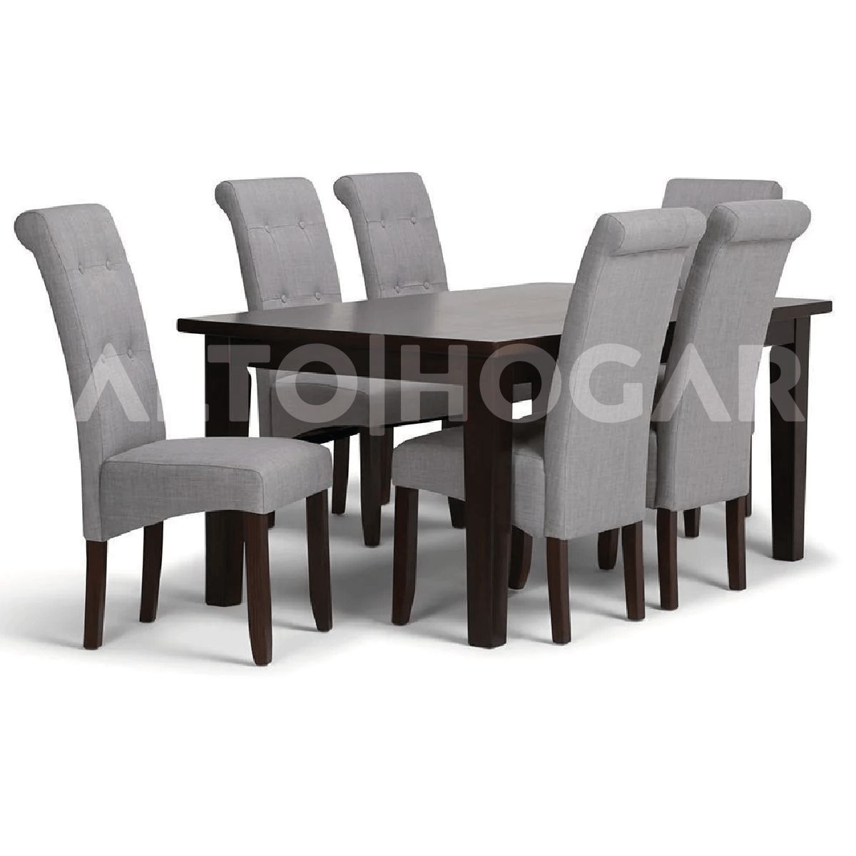 ALTO HOGAR - Juego de Comedor Alto Hogar 6 Sillas Anny Gris Claro
