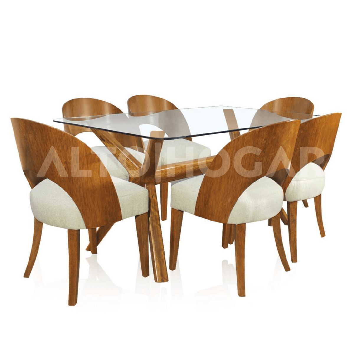 ALTO HOGAR - Juego de Comedor Alto Hogar 6 Sillas Taimys Beige