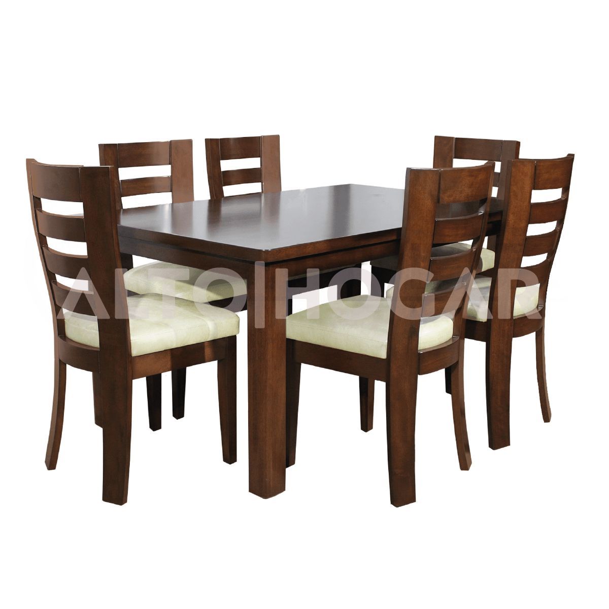 ALTO HOGAR - Juego de Comedor 6 Sillas Nebra Crema Madera Tornillo