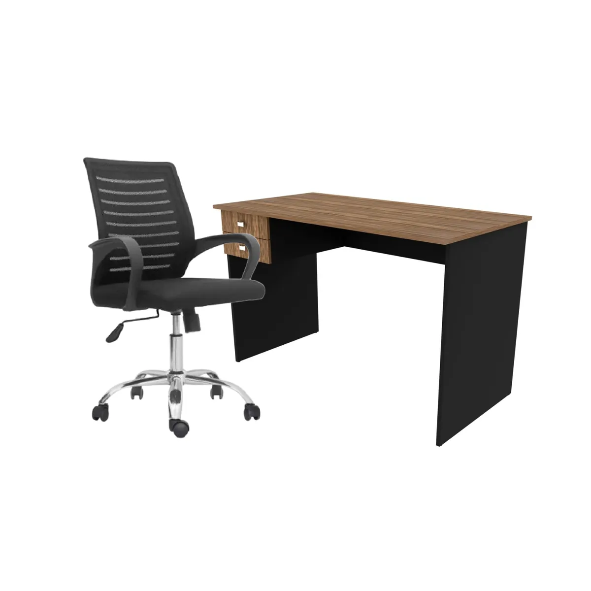 MOBELART - Pack möbelArt Escritorio Volt Nogal Negro y Silla Dex Negro