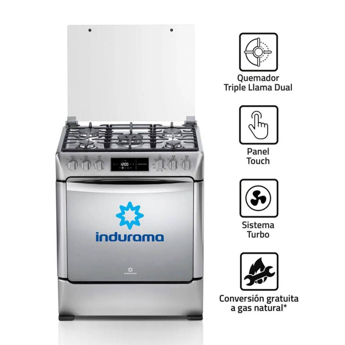 INDURAMA - Cocina Indurama Montecarlo Zafiro Croma 5 quemadores