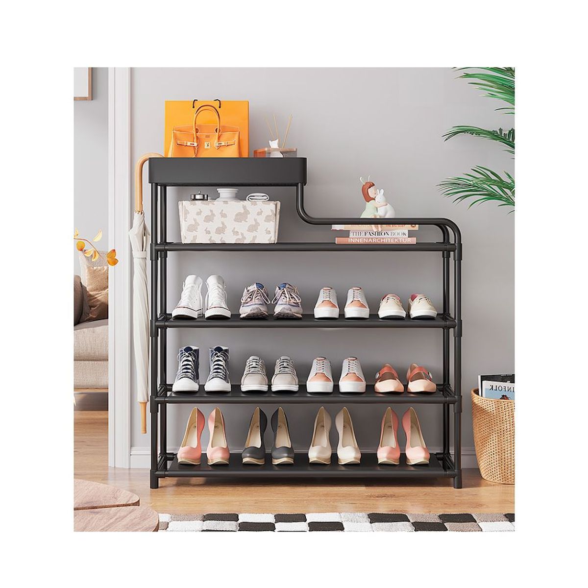 GENERICO - Zapatera Estante Organizador De 5 Niveles 80CM New Negro