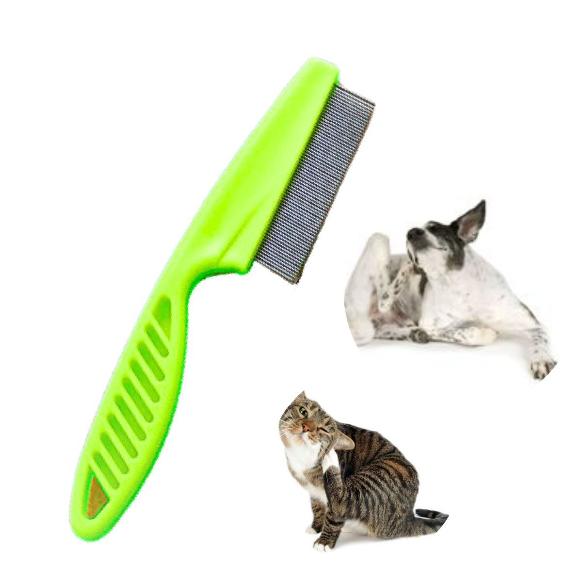 GENERICO - PEINE ANTIGARRAPATAS PIOJOS Y PULGAS MASCOTAS AMARILLO LIMON