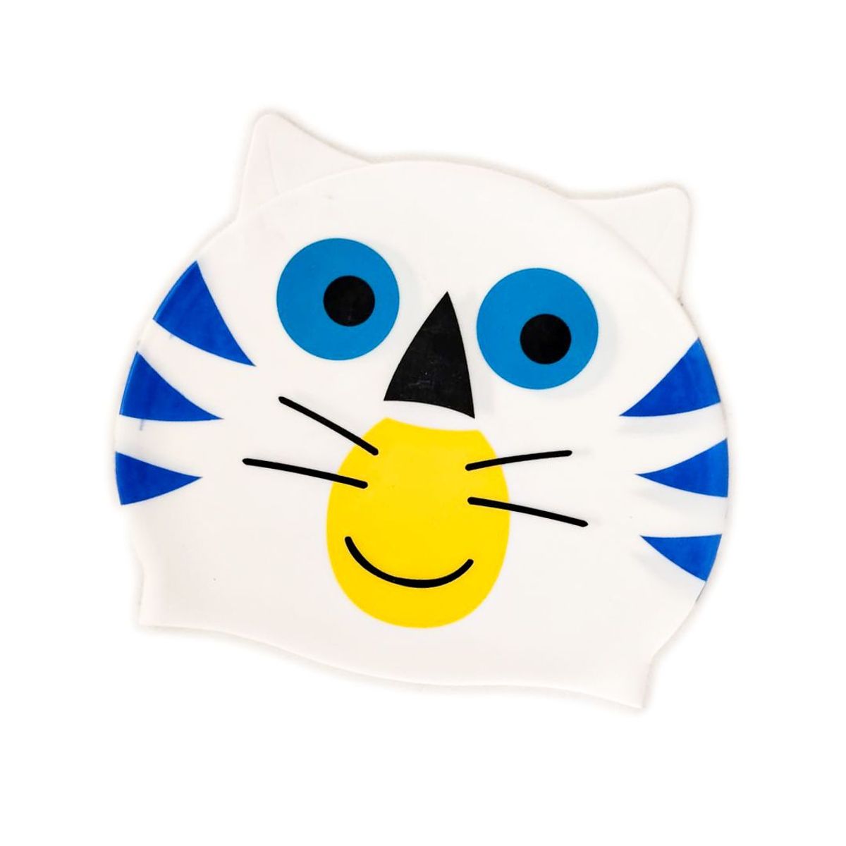 GENERICO - GORRO DE NATACIÓN SILICONA JUNIOR GATO BLANCO