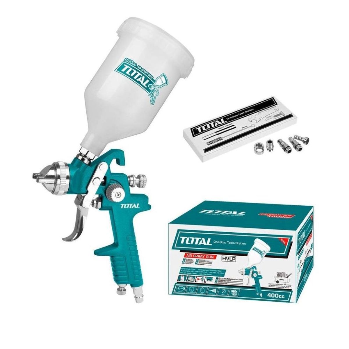TOTAL TOOLS - PISTOLA DE PINTAR PULVERIZADORA DE GRAVEDAD 600CC GARANTIZADO