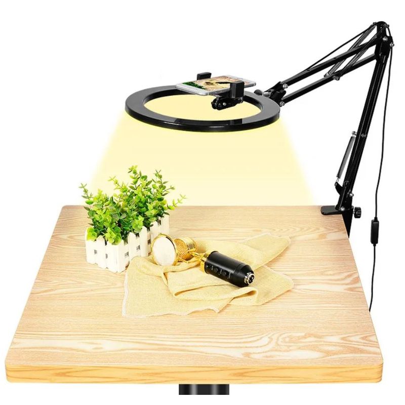 GENERICO - Aro anillo de luz led 26cm fotografia brazo soporte