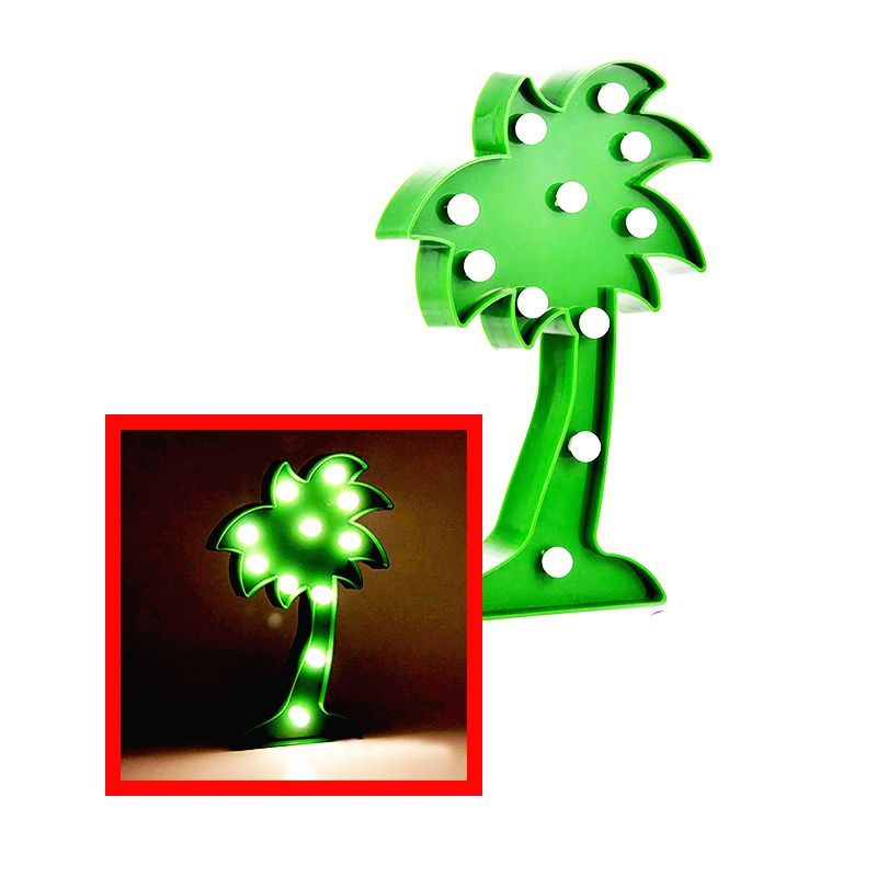 GENERICO - Lámpara Decorativa Led Mesa Forma de Palmera 2 unidades