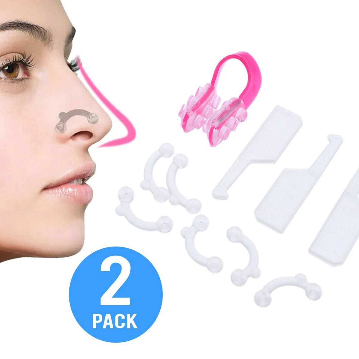 GENERICO - moldeador de nariz respingada 2 set