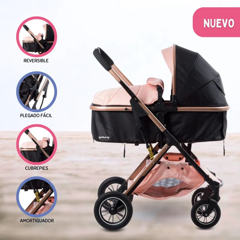 EBABY - Coche Moises de Lujo «ULTRA INFINITIVE» Pink