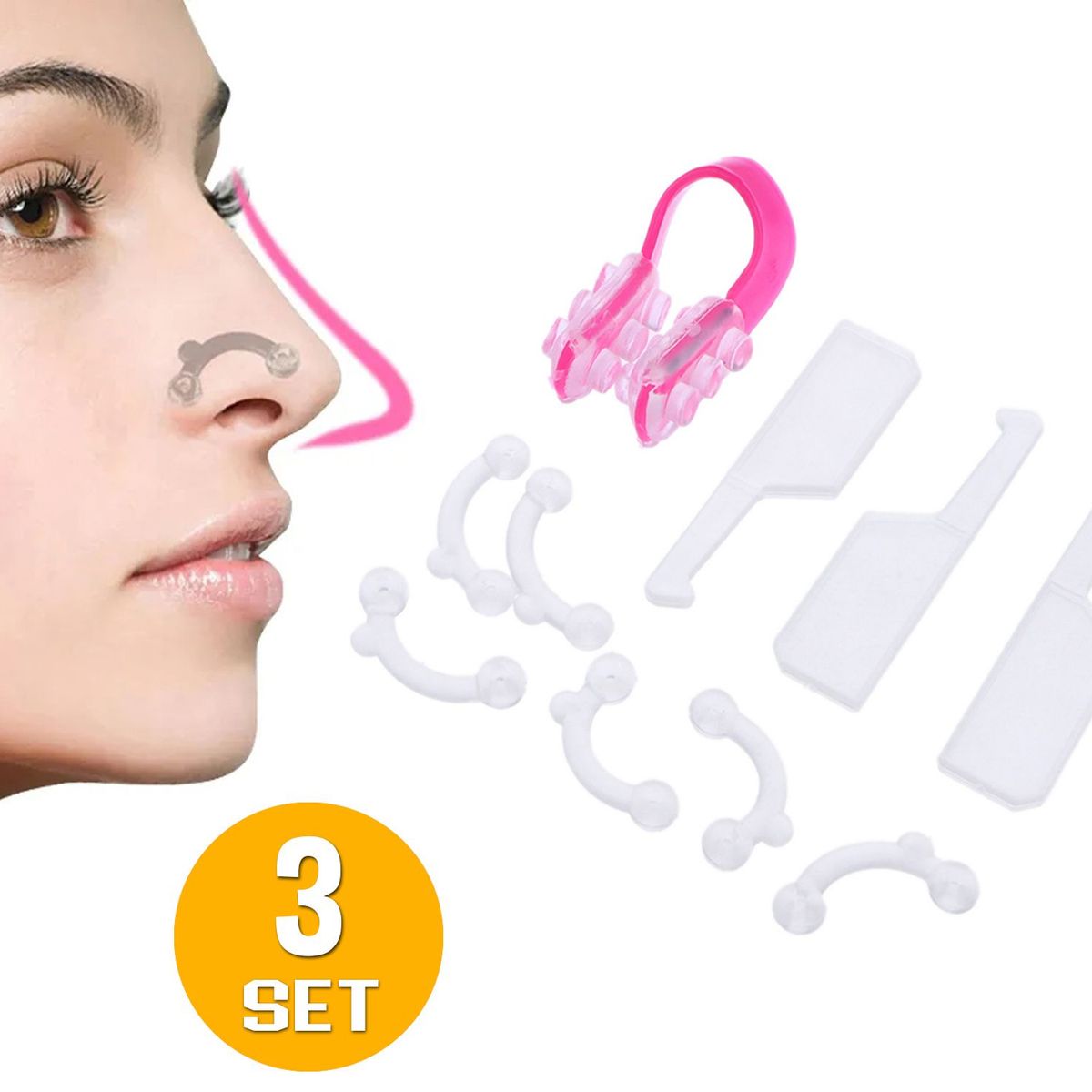 GENERICO - moldeador de nariz respingada 3 set