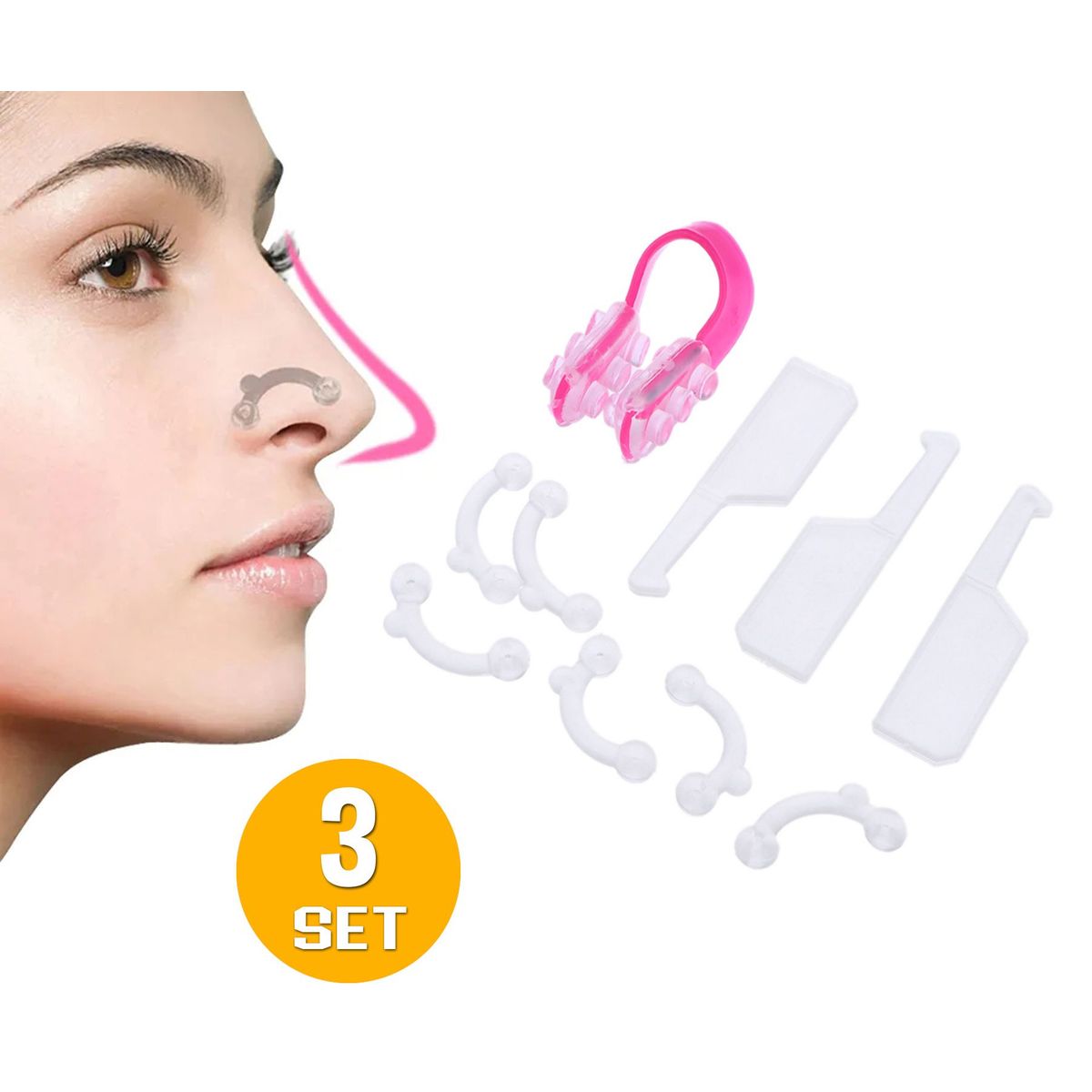 GENERICO - moldeador de nariz respingada 3 set