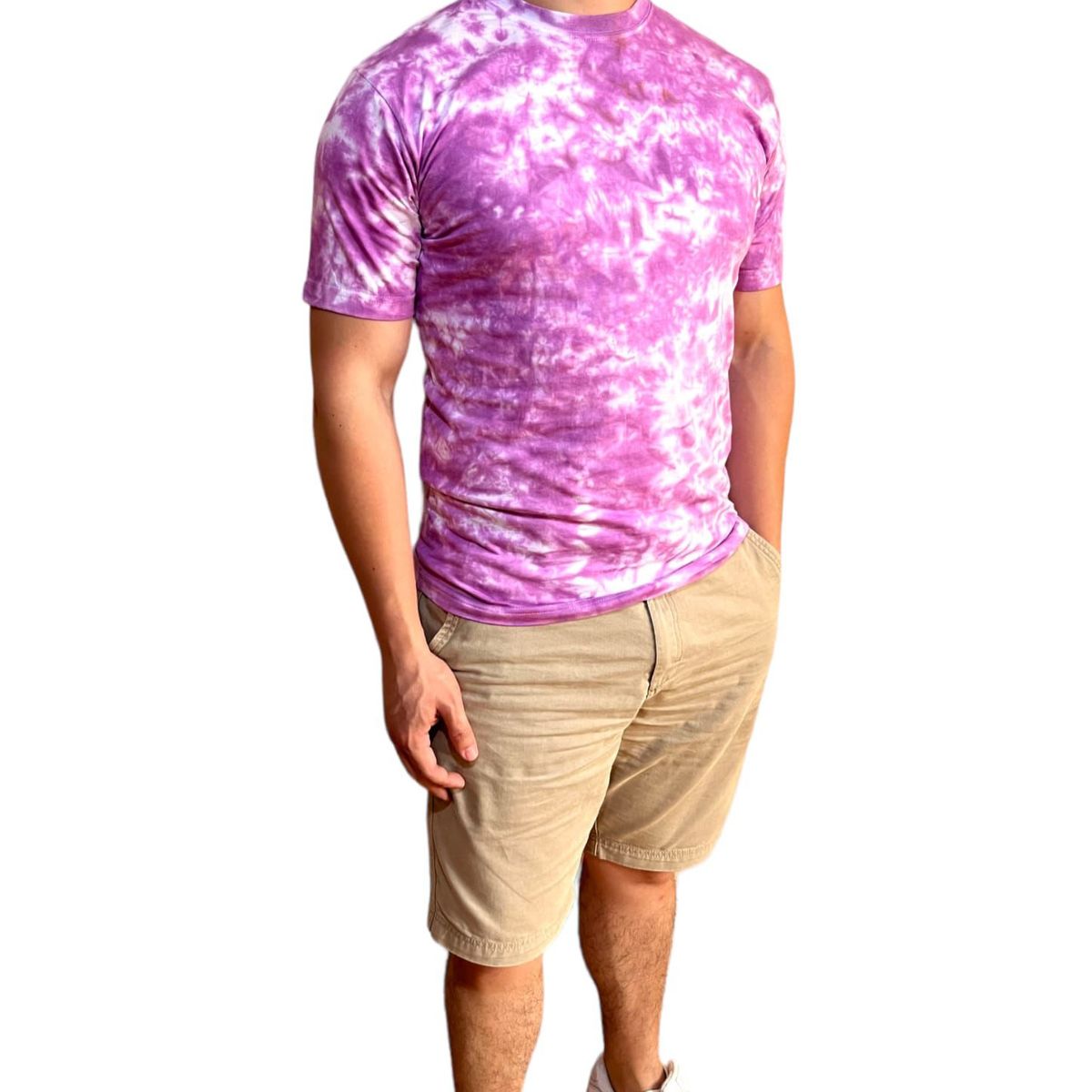 GENERICO - Polo Hombre manga Tye die Chicha - Lila