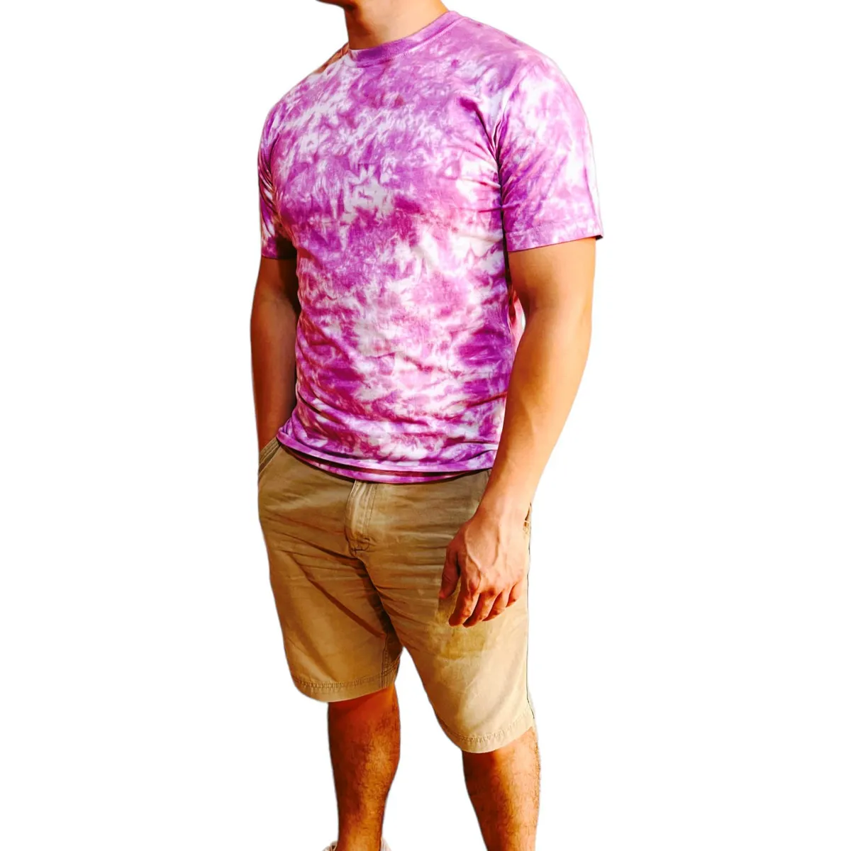 GENERICO - Polo Hombre manga Tye die Chicha - Lila