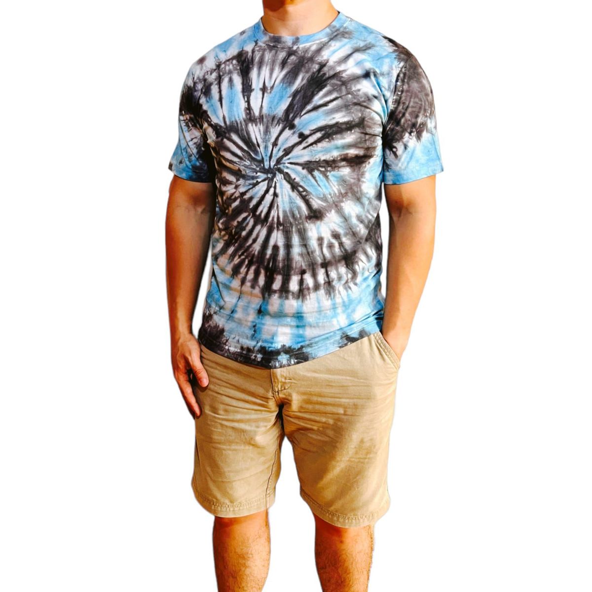 GENERICO - Polo hombre manga tye die multicolor - Turquesa
