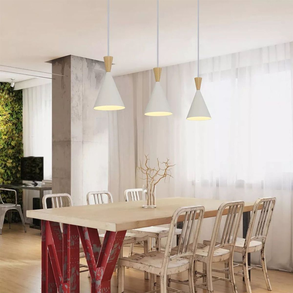 GENERICO - Lampara Colgante Bilbao Color Blanco Baita