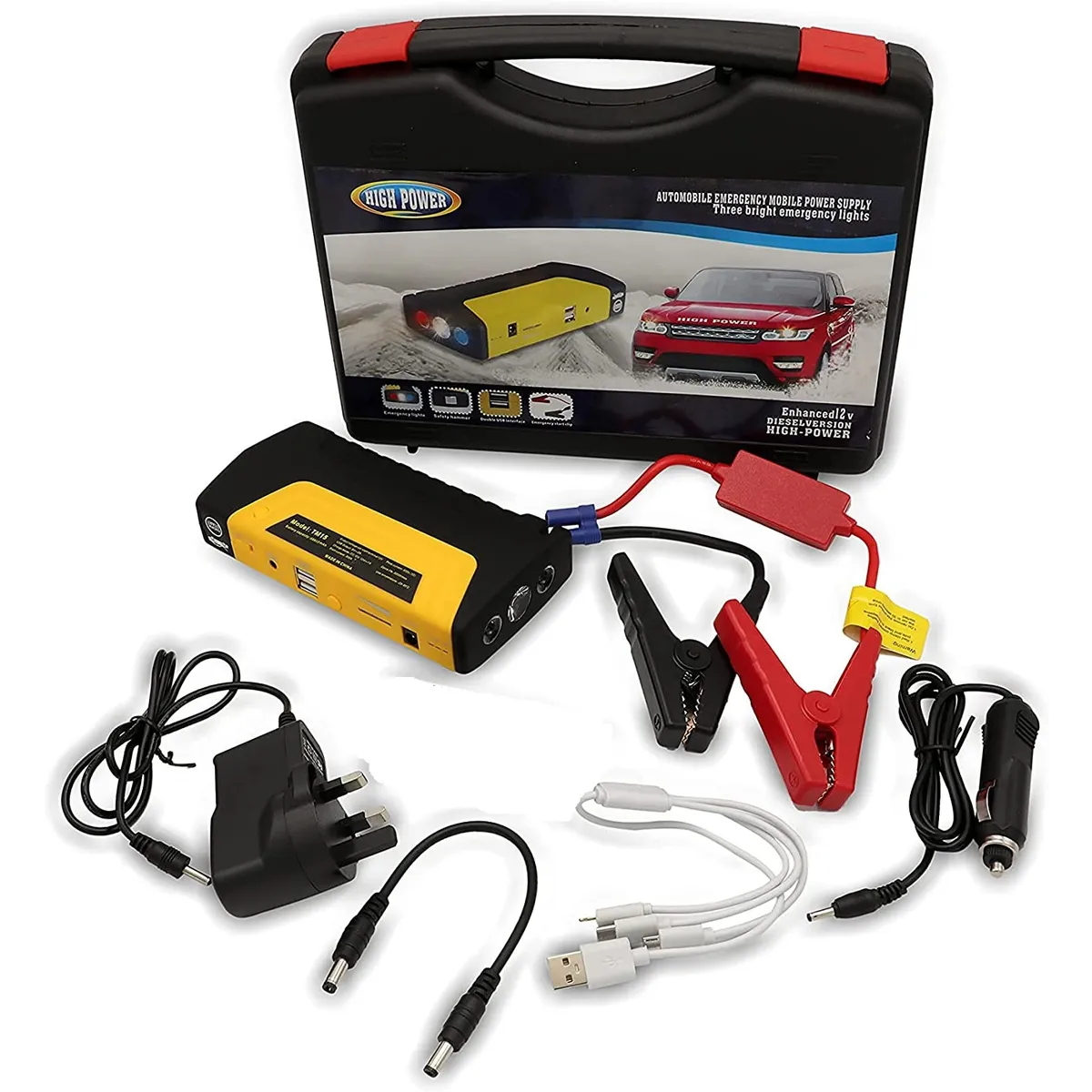 GENERICO - Arrancador de Bateria de Auto Portatil USB Recargable