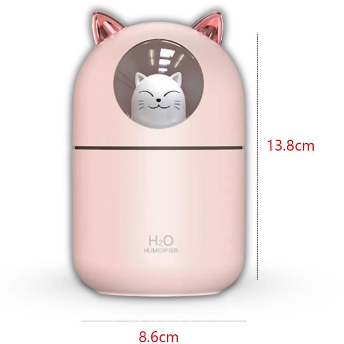 GENERICO - Humidificador forma de gato 300ml difusor de aromaterapia