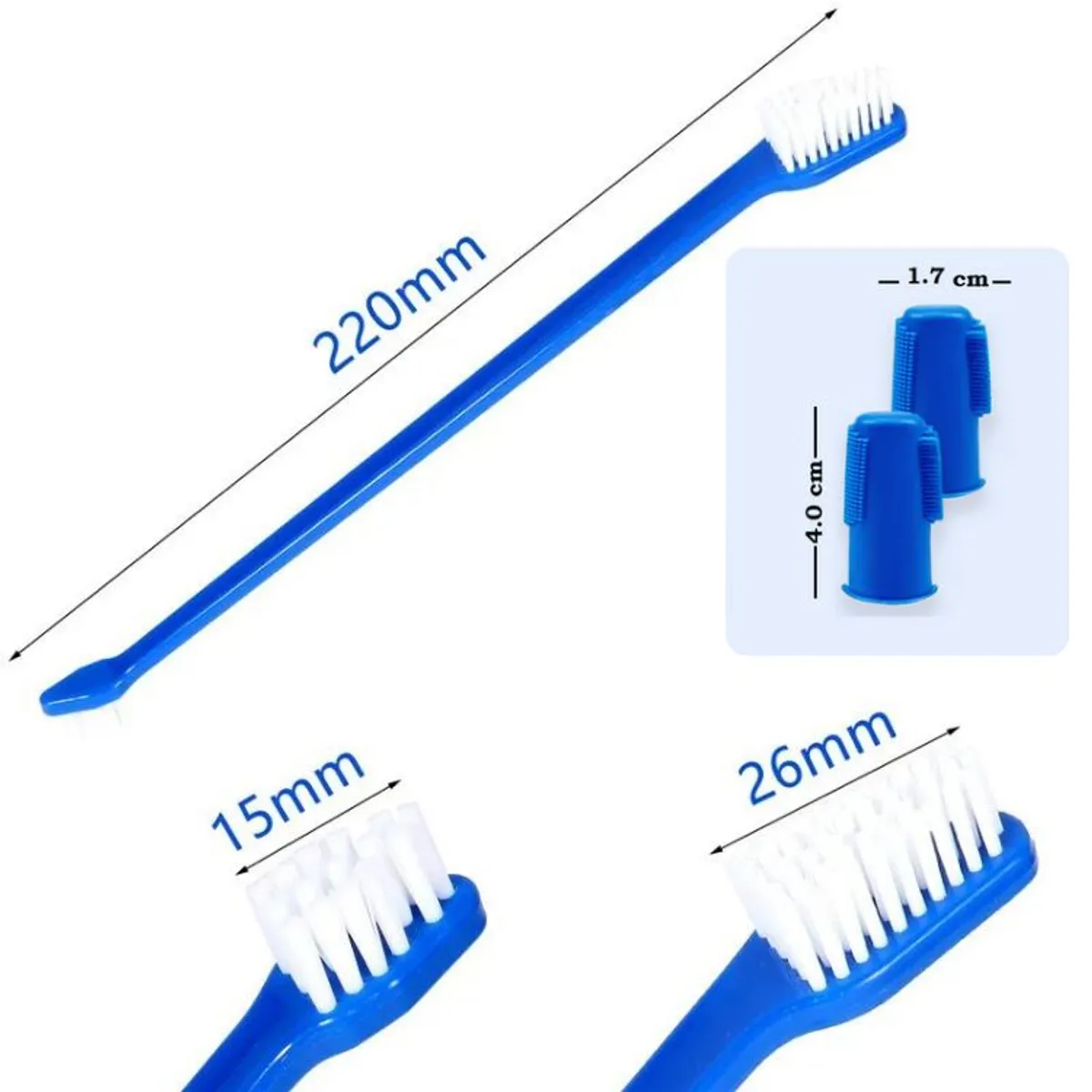 GENERICO - KIT CEPILLO DE DIENTES Y PASTA DENTAL-PERROS Y MASCOTAS