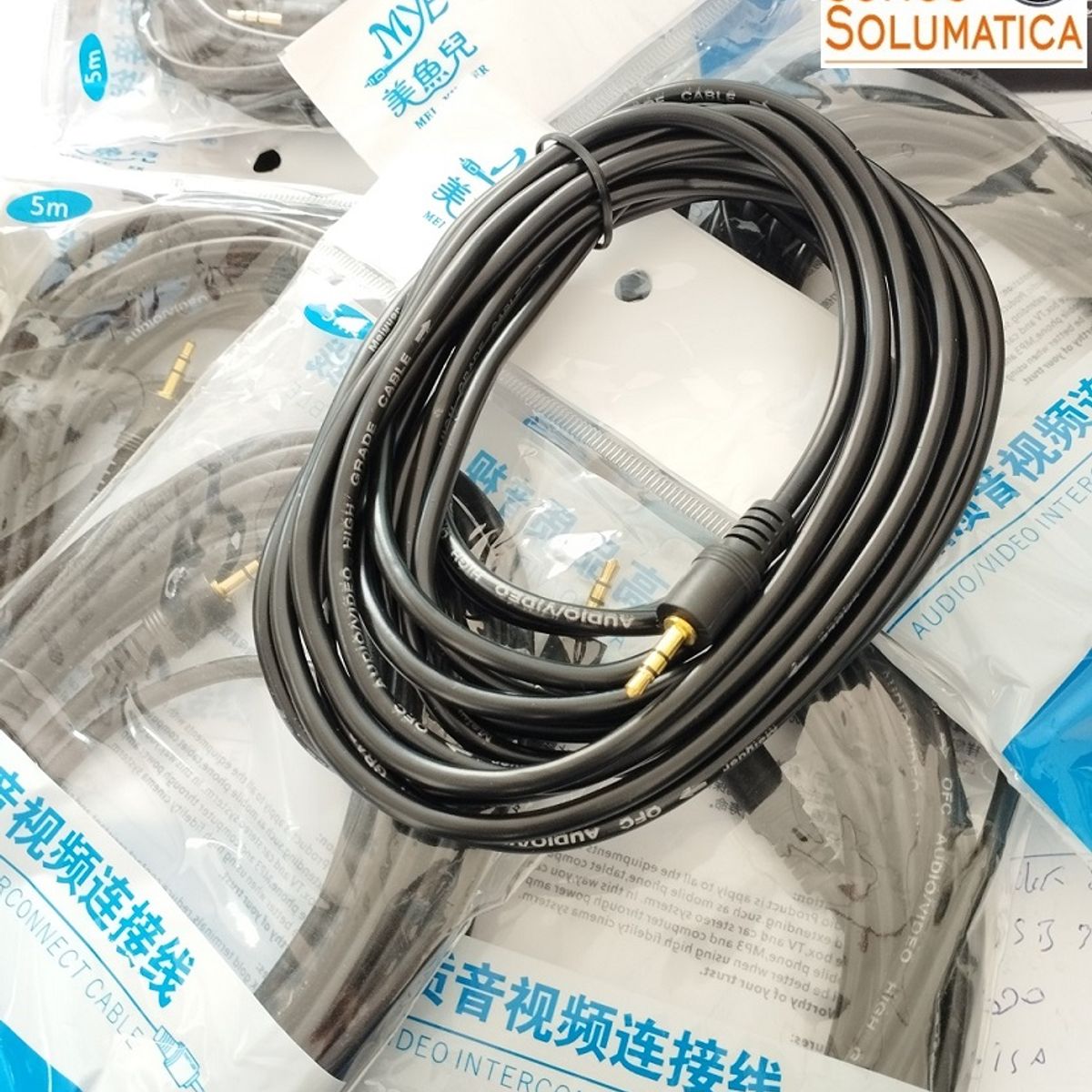 SEISA - Cable Auxiliar De Audio - 3.5mm - 3 Metros - Punta Dorada