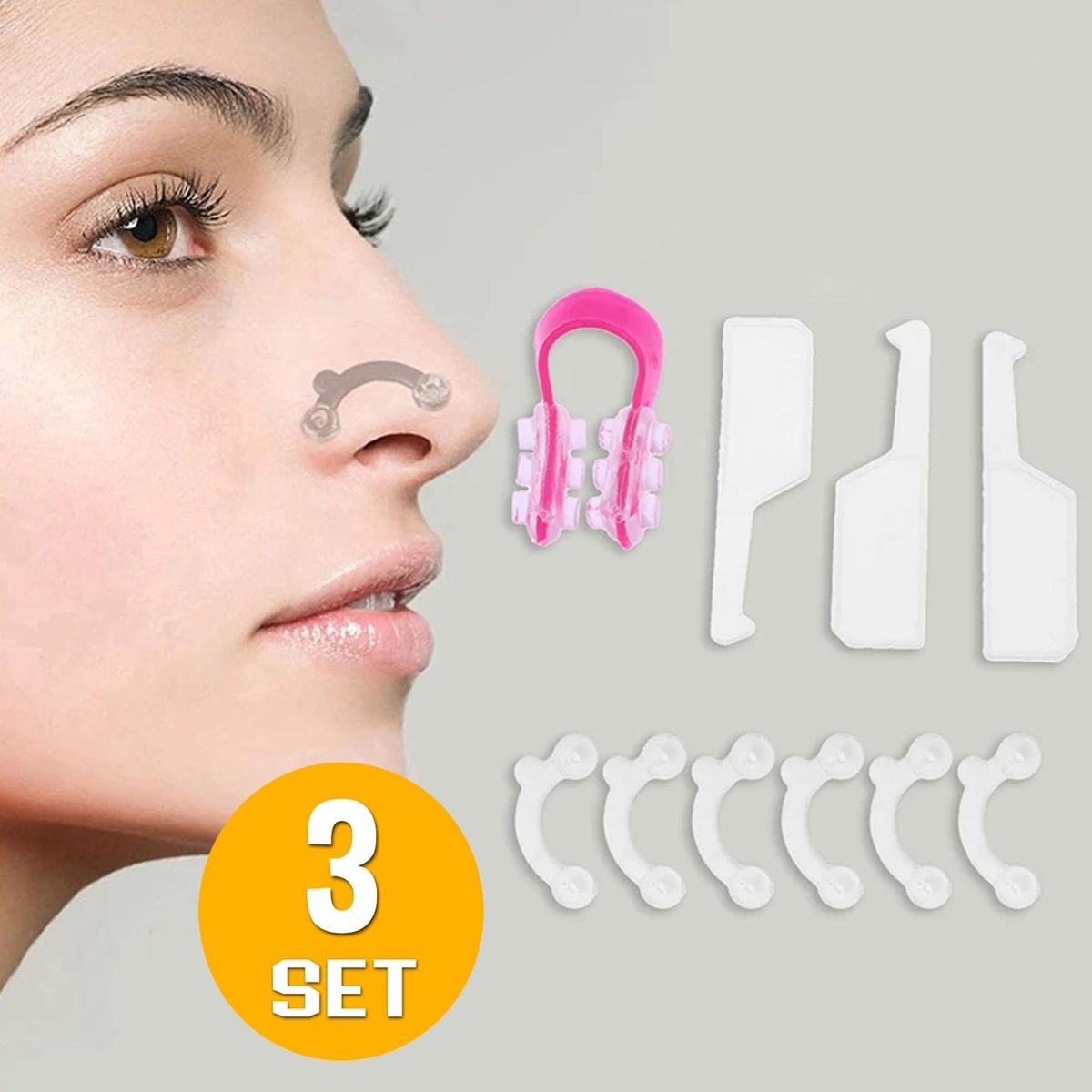 GENERICO - moldeador de nariz respingada 3 set completo