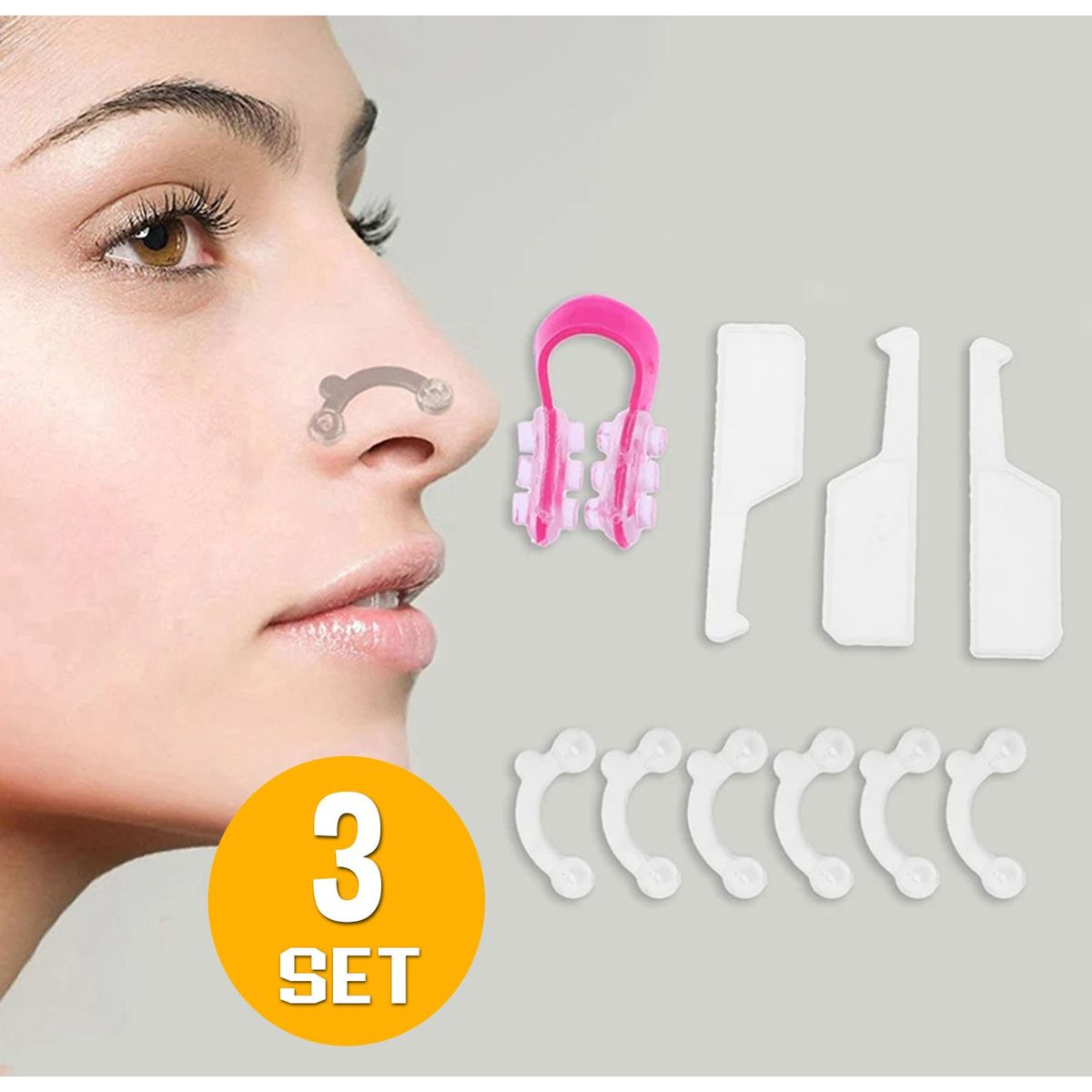 GENERICO - moldeador de nariz respingada 3 set completo