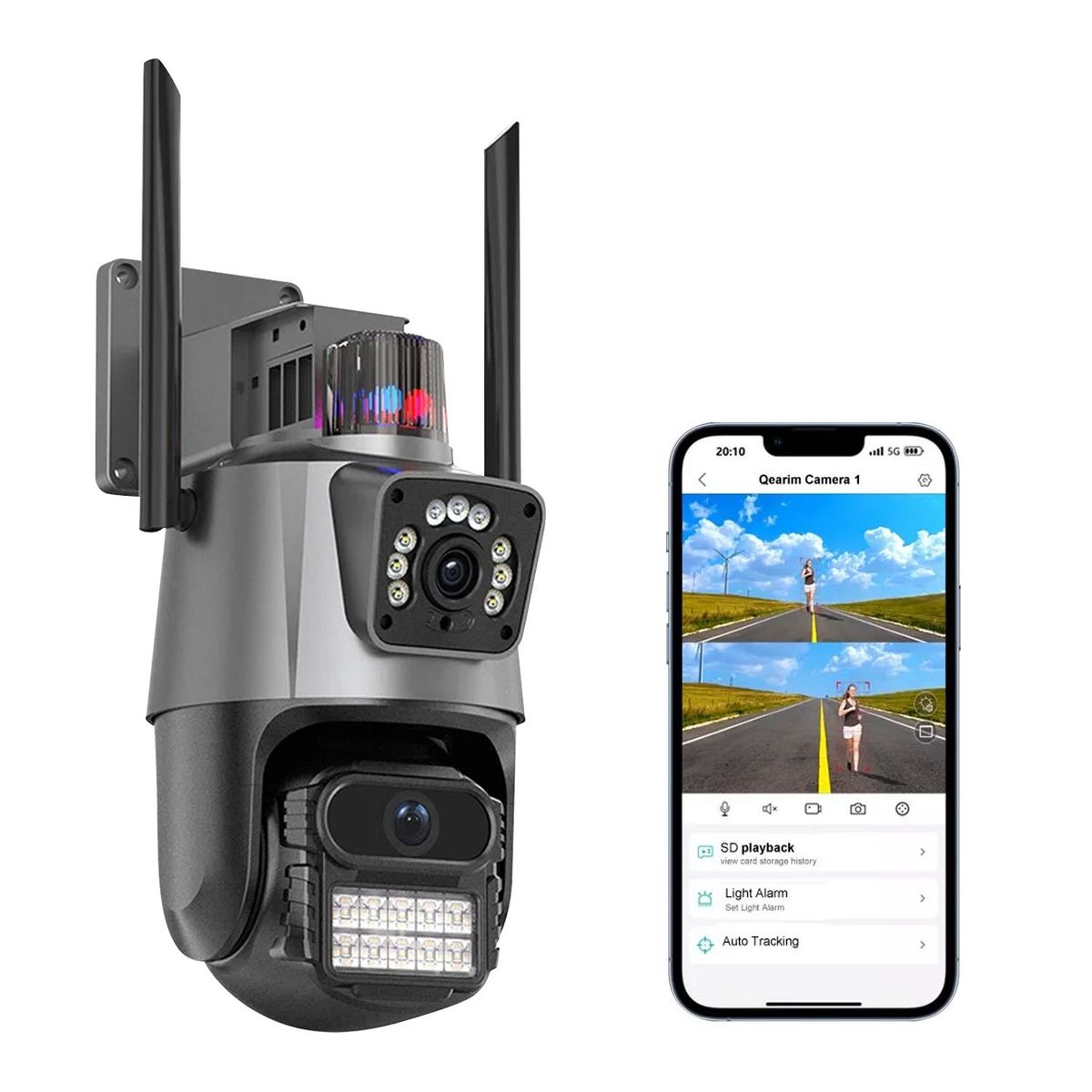 BUYPAL - Cámara IP iCSee PTZ Doble Lente Exterior