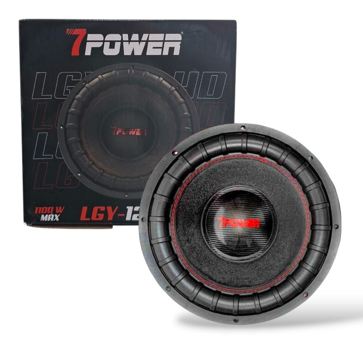 GENERICO - Subwoofer 12" Pulgadas 1100W, 550RMS 7 POWER  2 Bobina