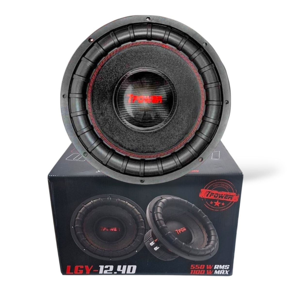 GENERICO - Subwoofer 12" Pulgadas 1100W, 550RMS 7 POWER  2 Bobina