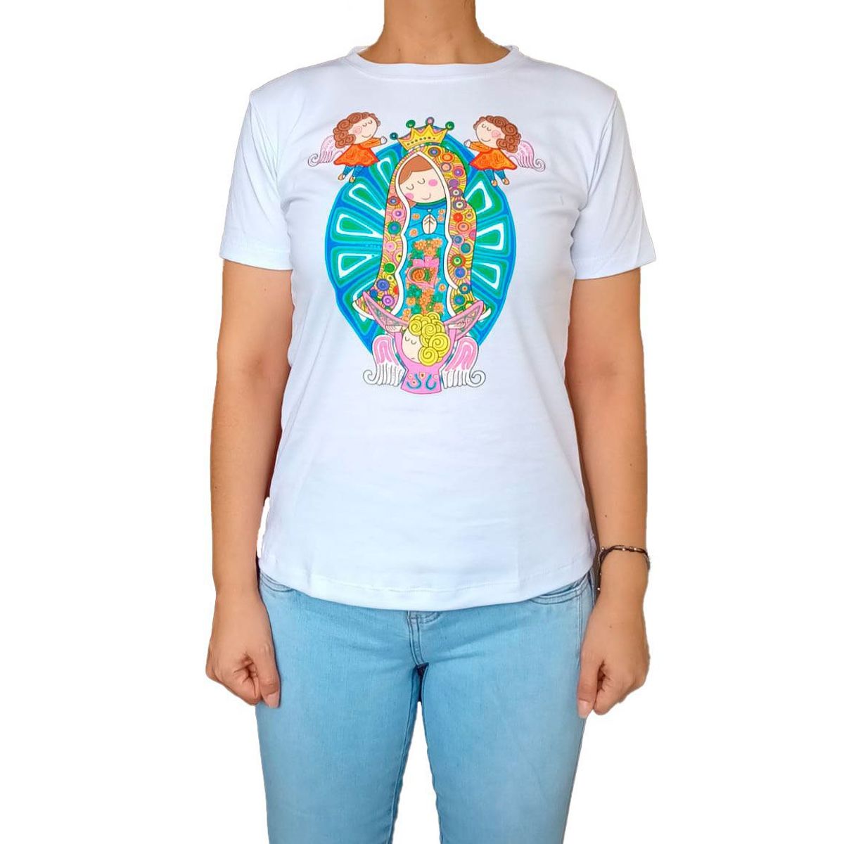 GENERICO - Polo Mujer Manga Corta Guadalupe - Blanco