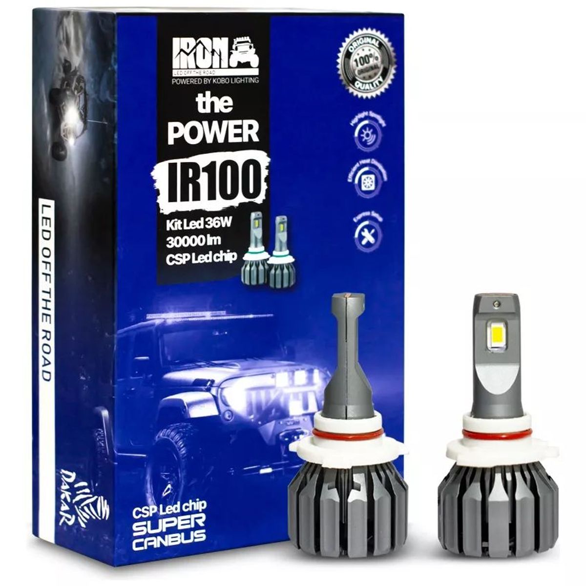 KOBO - Kit Focos LED IR100 9005 Chip LED CSP Tecnología  Alemana