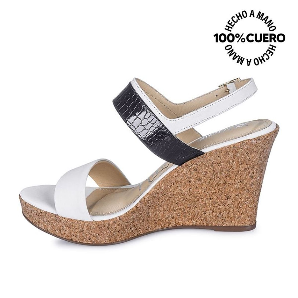 VIALE - Sandalia Dorsay Casual ALE-2408 HuesAzul Viale Cuero