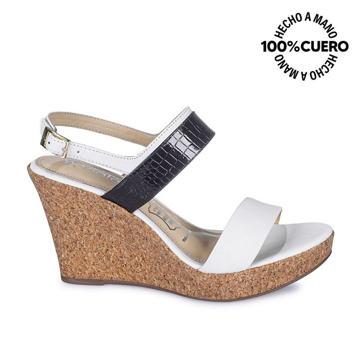 VIALE - Sandalia Dorsay Casual ALE-2408 HuesAzul Viale Cuero