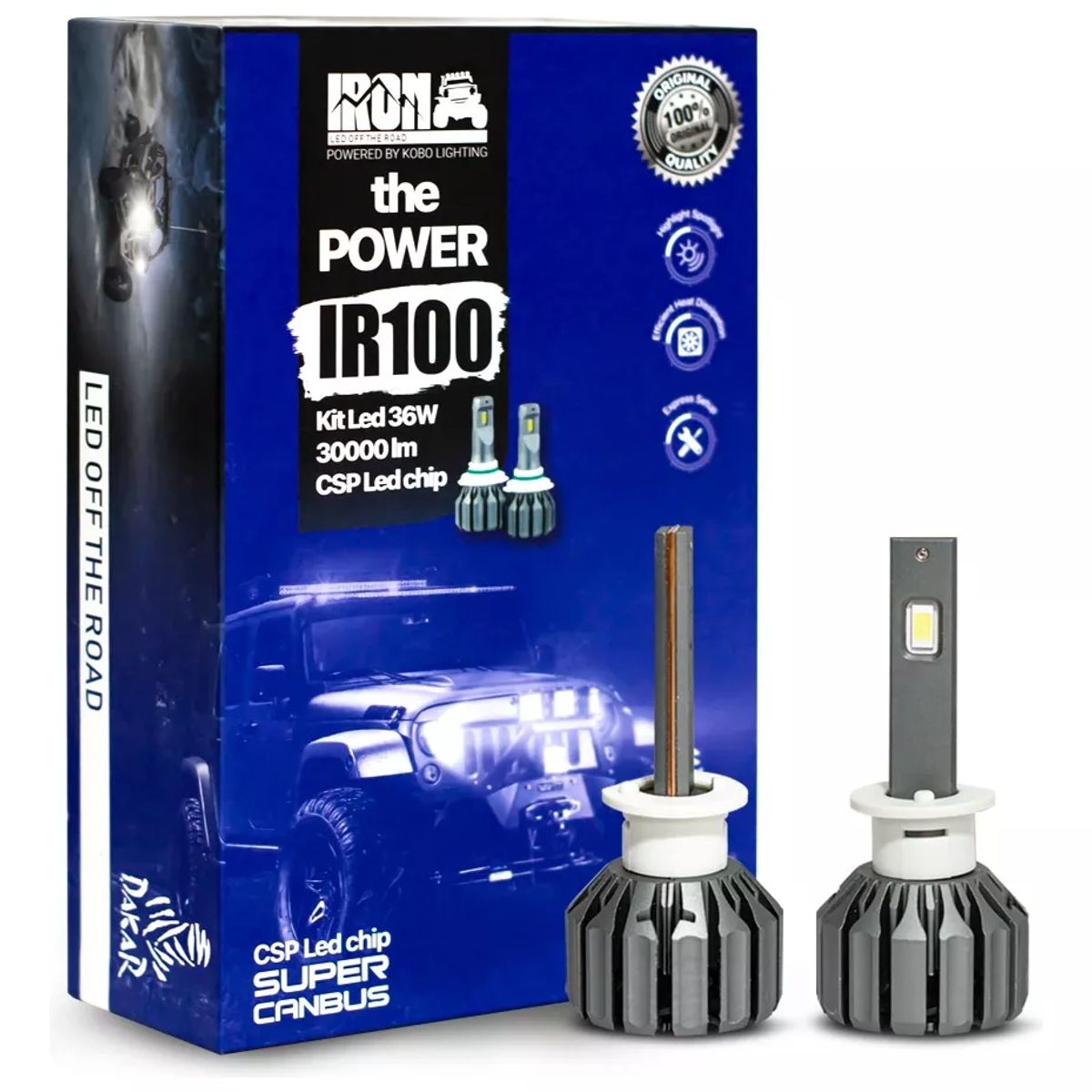 KOBO - Kit Focos LED IR100 H1 Chip LED CSP Tecnología  Alemana