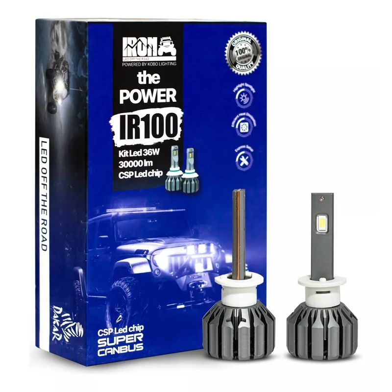 KOBO - Kit Focos LED IR100 H1 Chip LED CSP Tecnología  Alemana