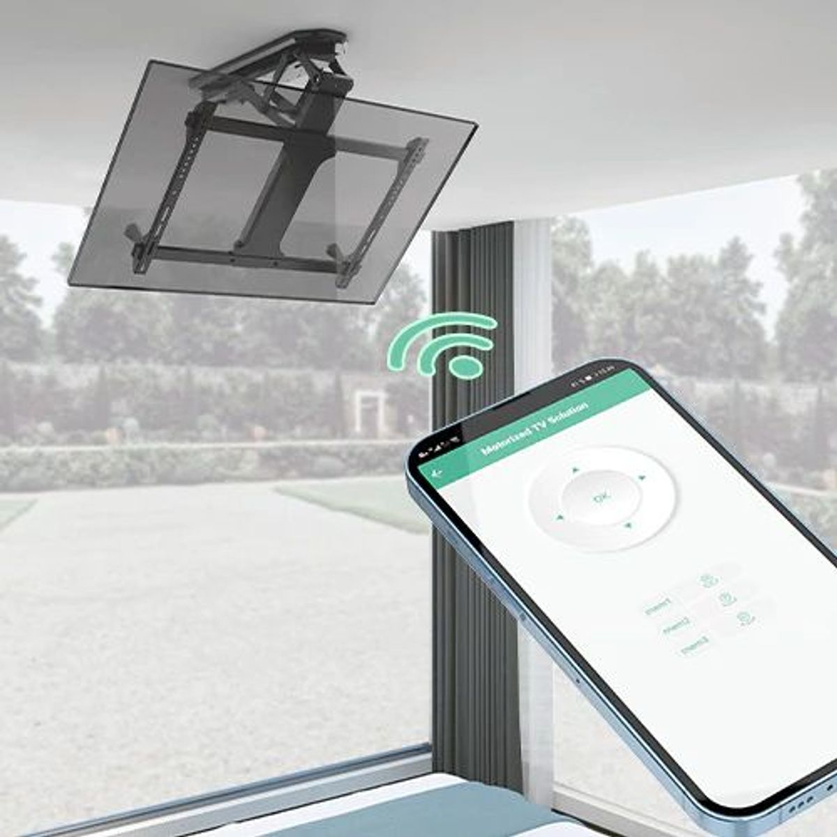 GENERICO - MONTECH - Rack Eléctrico Techo Plegable a Control Remoto TV 32 a 65