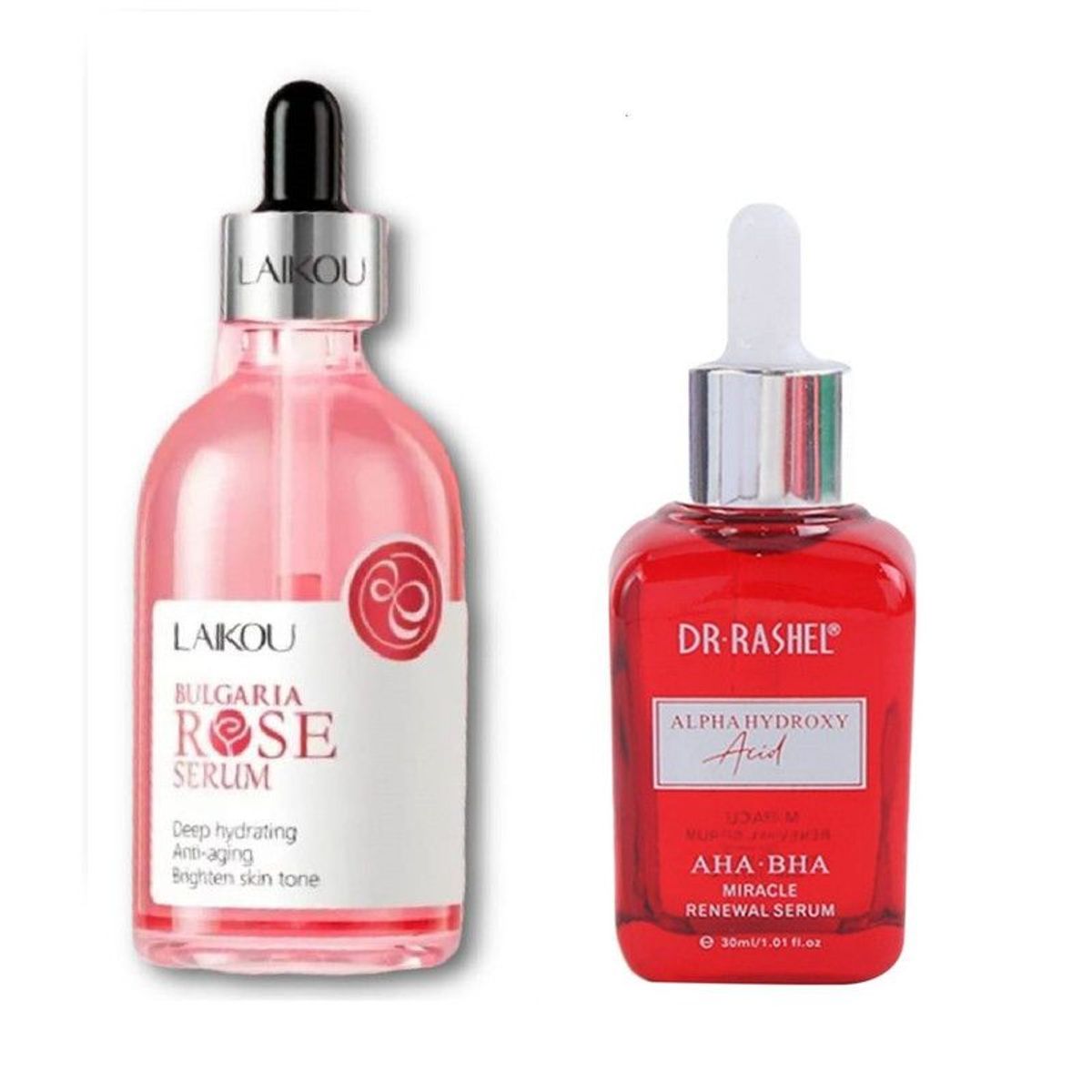 GENERICO - Serum Bulgari Rose - Laikou + Serum Alpha Hydroxy Acid AHA-BHA - Dr Rashel
