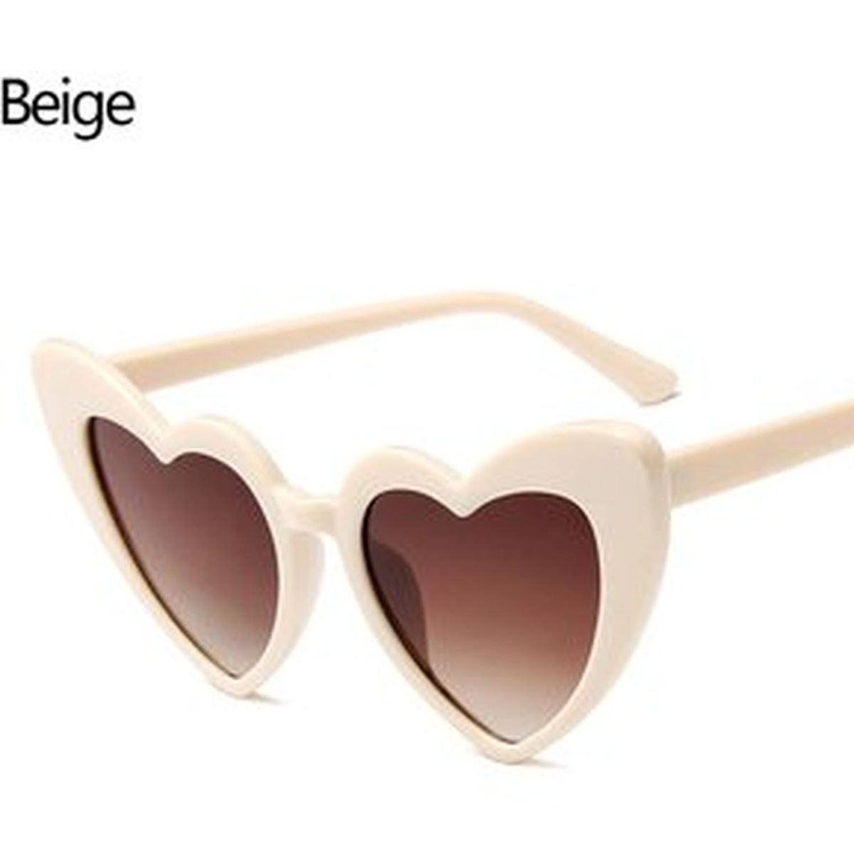 GENERICO - Lentes De Sol Corazon Lolita Beige
