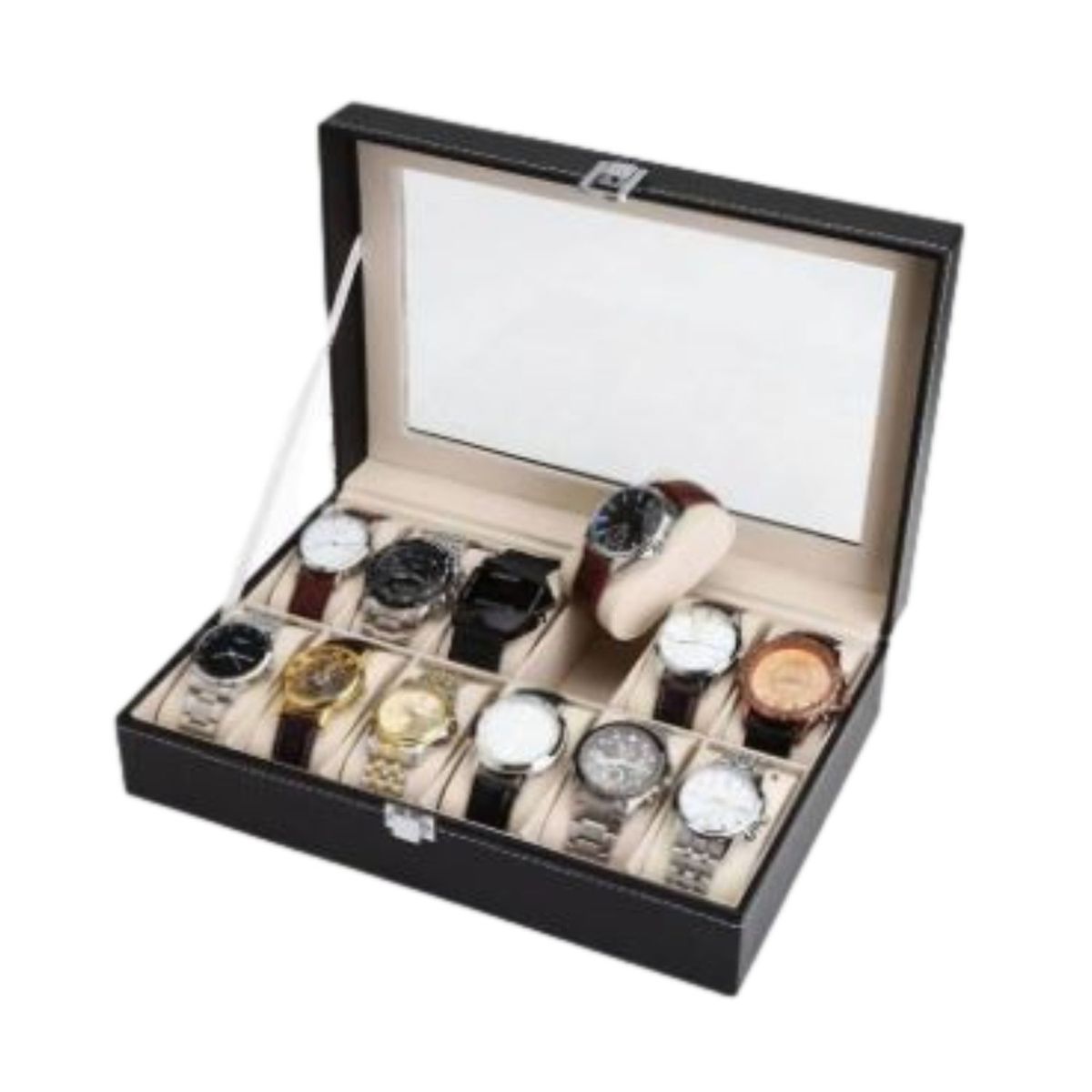 GENERICO - PORTA RELOJERO PREMIUM CON 12 ESPACIOS