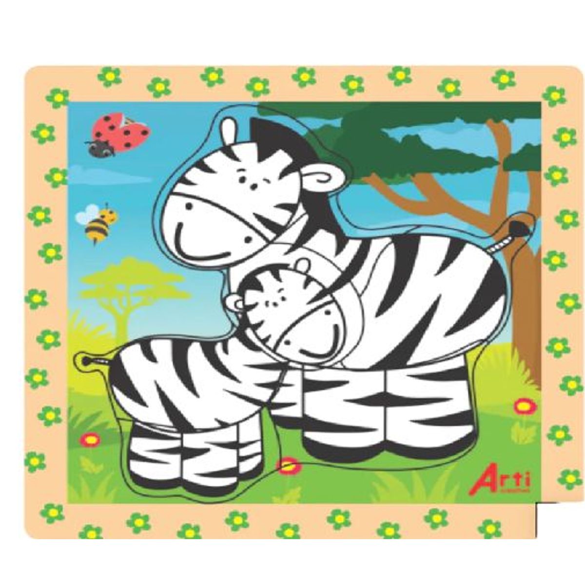 GENERICO - Rompecabezas de Encaje Cebras - 7 Piezas