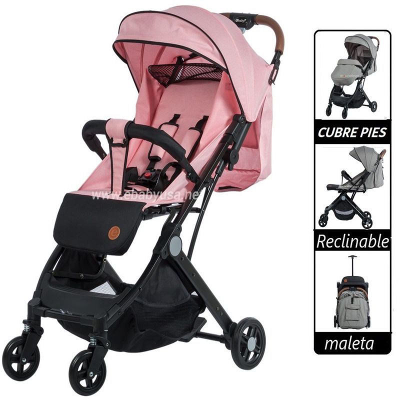 EBABY - Coche Maleta COMPACT Ebaby -rosado