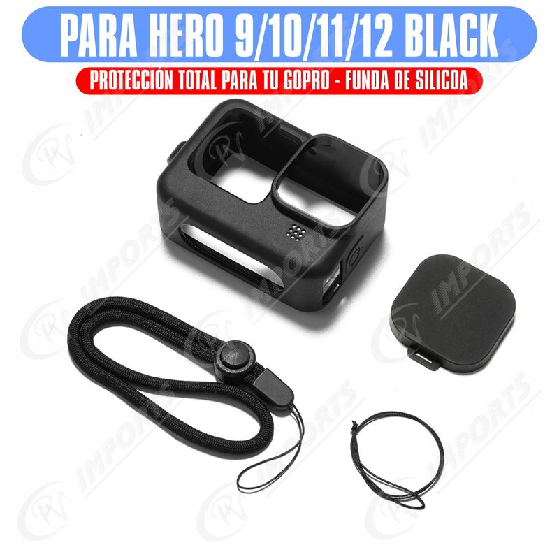 GENERICO - Funda Protector Case Silicona Gopro 9 10 11 12 Black