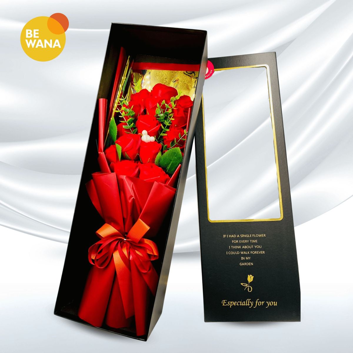 GENERICO - Ramo de Rosas Artificiales Regalo Especial color Rojo