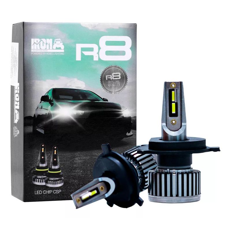 KOBO - Kit de Focos LED R8 Iron Chip CSP H4 TecnologÃ­a  Alemana