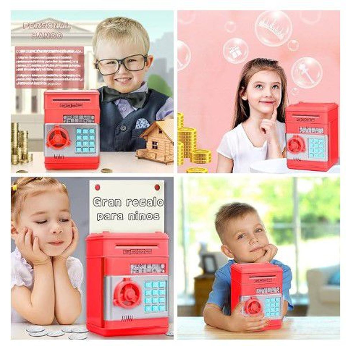 GENERICO - Alcancía caja fuerte electrónica de monedas y billetes