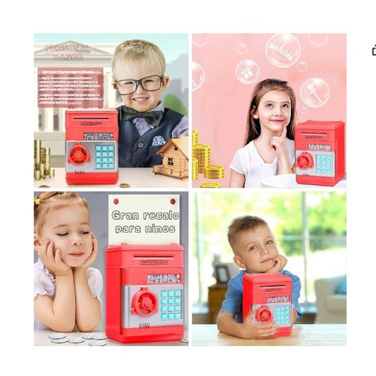 GENERICO - Alcancía caja fuerte electrónica de monedas y billetes
