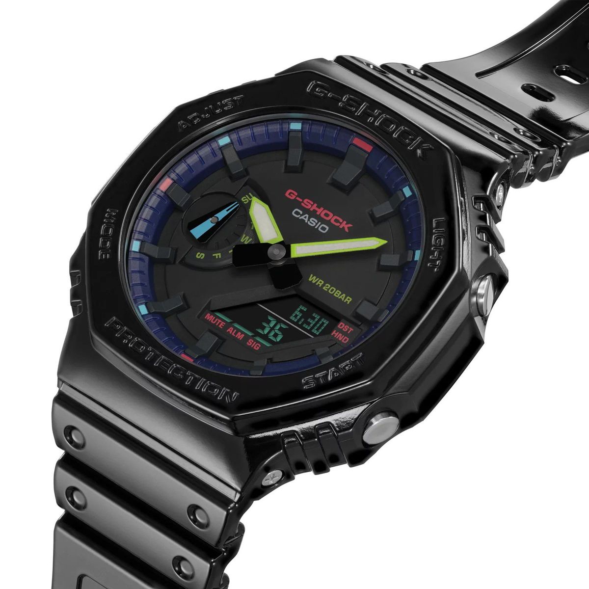 G-SHOCK - Reloj G-Shock Octogonal Resina Negro GA2100RGB-1A